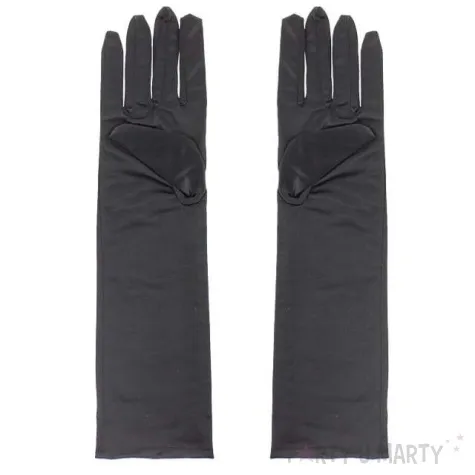 rekawiczki wieczorowe dlugie czarne godan 38 cm