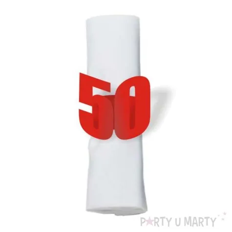 ringi papierowe do serwetek 50 urodziny czerwone 6 szt