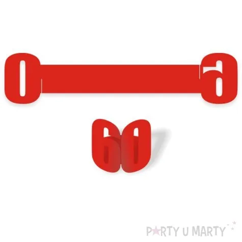 ringi papierowe do serwetek 60 urodziny czerwone 6 szt