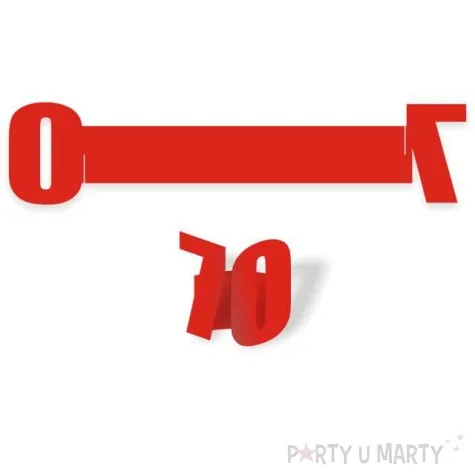 ringi papierowe do serwetek 70 urodziny czerwone 6 szt