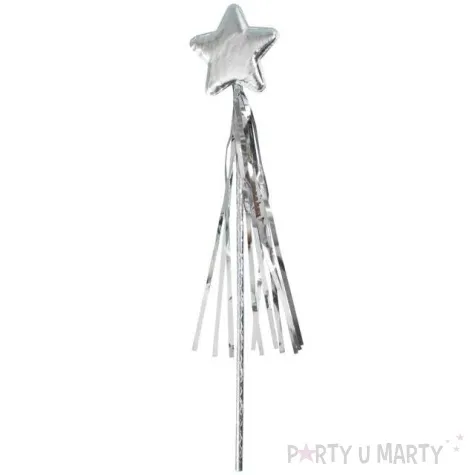 rozdzka party gwiazda srebrna kraszek 35 cm