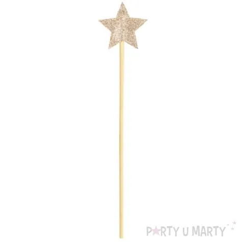 rozdzka party gwiazdka brokatowa zlota partydeco 36 cm