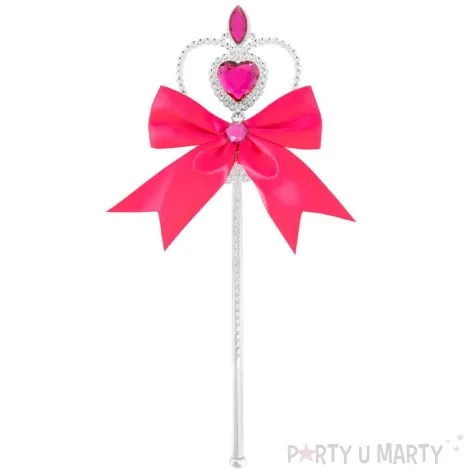 rozdzka party serce z klejnotem i kokarda rozowy partypal 32 cm