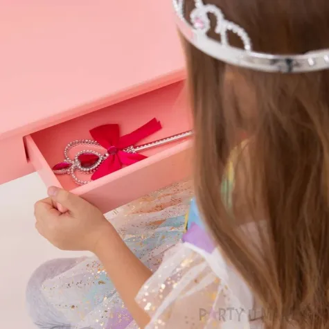 rozdzka party serce z klejnotem i kokarda rozowy partypal 32 cm