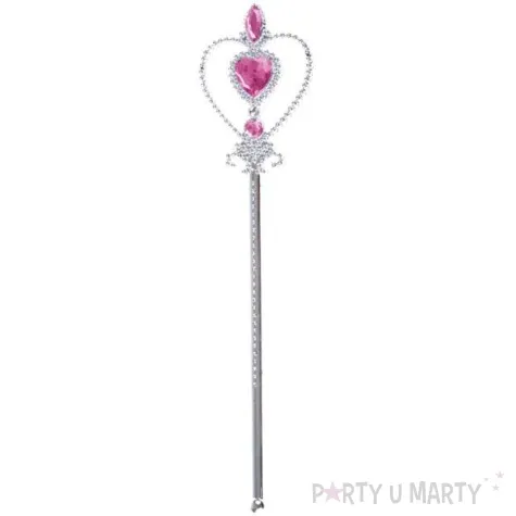 rozdzka party srebrna z rubinem funny fashion 31 cm