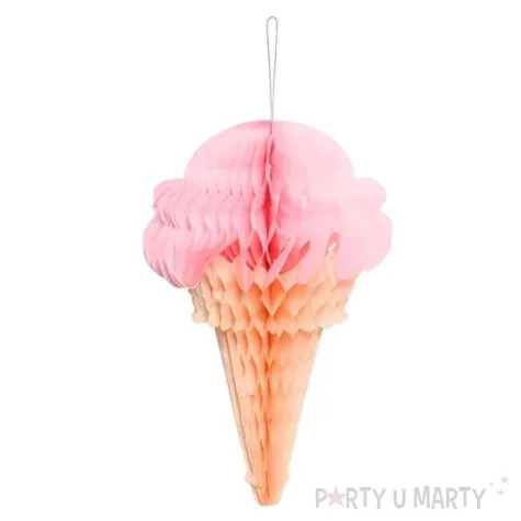 rozeta bibulowa honeycomb lody dekoracja wiszaca na urodziny 30 cmm 3 szt