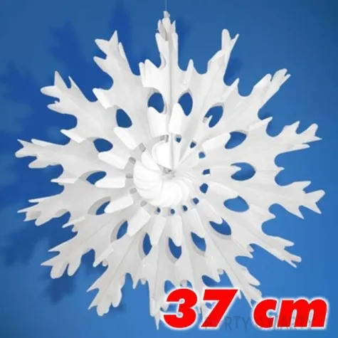 rozeta bibulowa sniezynka biala 37 cm