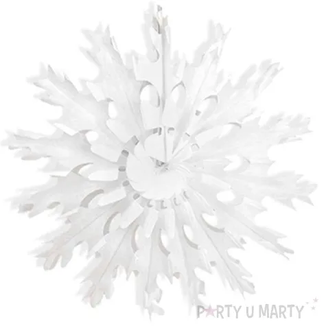 rozeta bibulowa sniezynka biala 37 cm