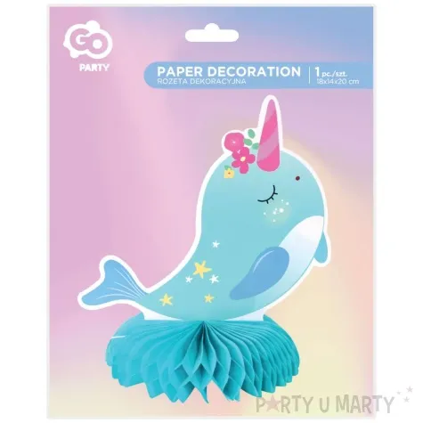 rozeta stojaca wieloryb niebieski godan 20 cm