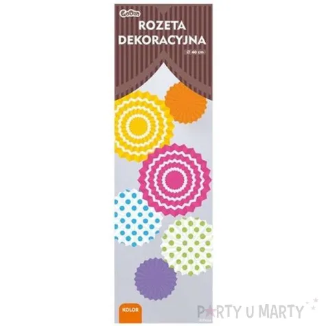 rozeta wiszaca 3 paski blekitna 40 cm