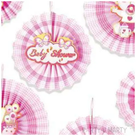 rozeta wiszaca baby shower girl rozowa partypal 6 szt