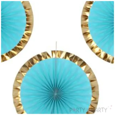 rozeta wiszaca beauty and charm blekitno zlota godan 40 cm 3 szt