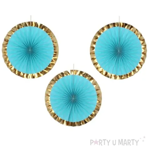 rozeta wiszaca beauty and charm blekitno zlota godan 40 cm 3 szt