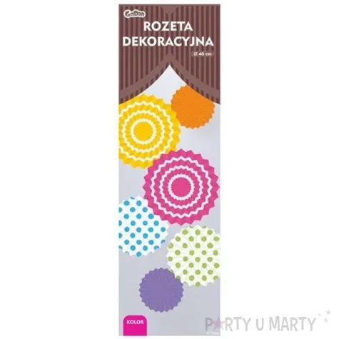 rozeta wiszaca bialy pasek rozowa 40 cm