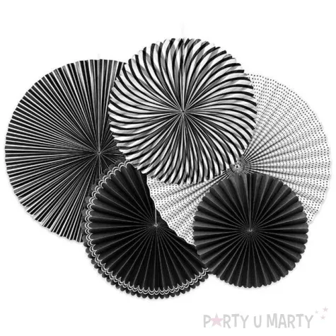 rozeta wiszaca black white partydeco 5 szt
