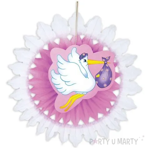 rozeta wiszaca bocian baby girl widmann