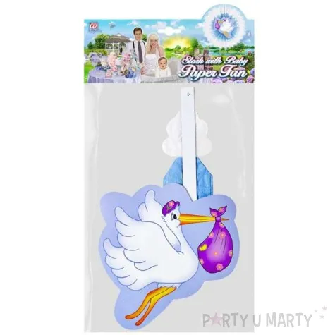 rozeta wiszaca bocian bialo niebieski widmann