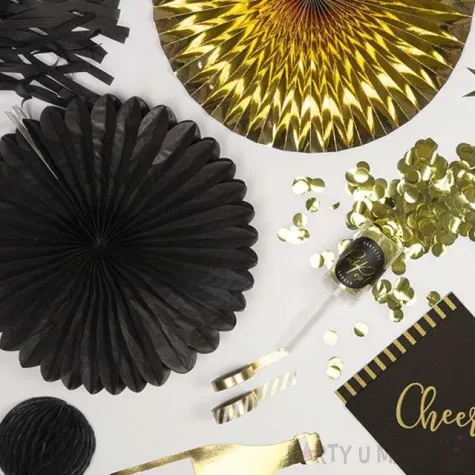 rozeta wiszaca classic czarna partydeco 3 szt