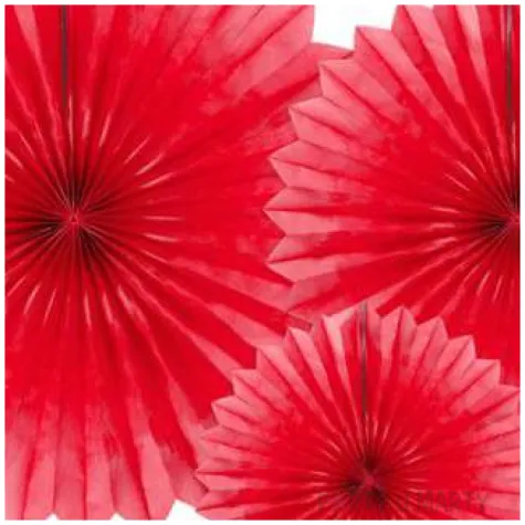 rozeta wiszaca classic czerwona partydeco 3 szt