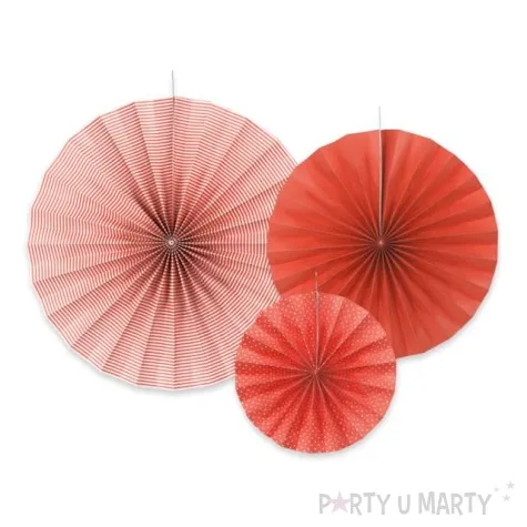 rozeta wiszaca classic czerwona partydeco 3 szt