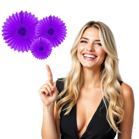 rozeta wiszaca classic fioletowa partydeco 3 szt