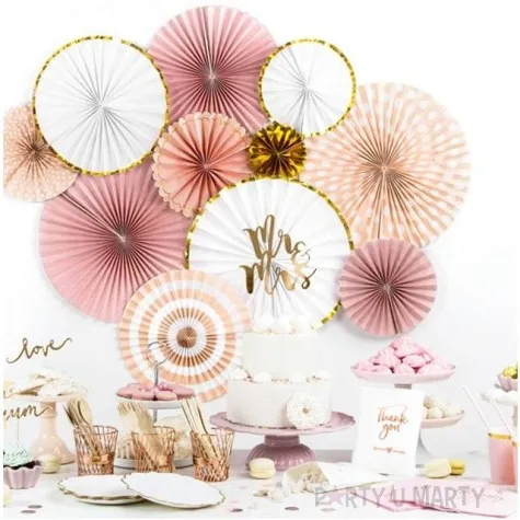 rozeta wiszaca classic gold biale partydeco 3 szt