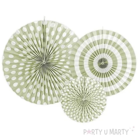 rozeta wiszaca classic oliwkowe jasne partydeco 3 szt