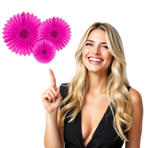 rozeta wiszaca classic rozowa ciemna partydeco 3 szt