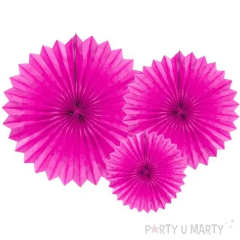 rozeta wiszaca classic rozowa ciemna partydeco 3 szt