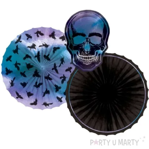 rozeta wiszaca czaszka ptaki halloween opalizujaca amscan 40 cm