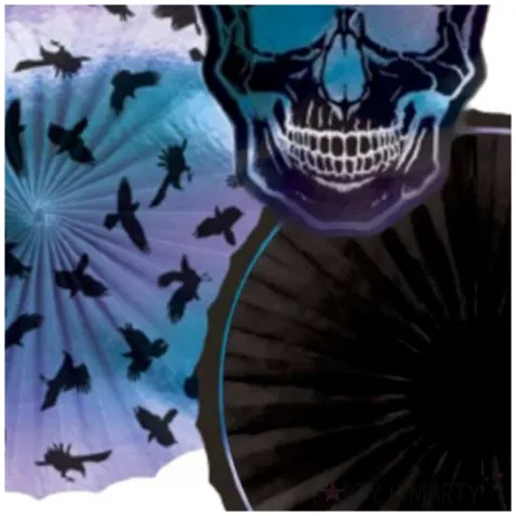 rozeta wiszaca czaszka ptaki halloween opalizujaca amscan 40 cm