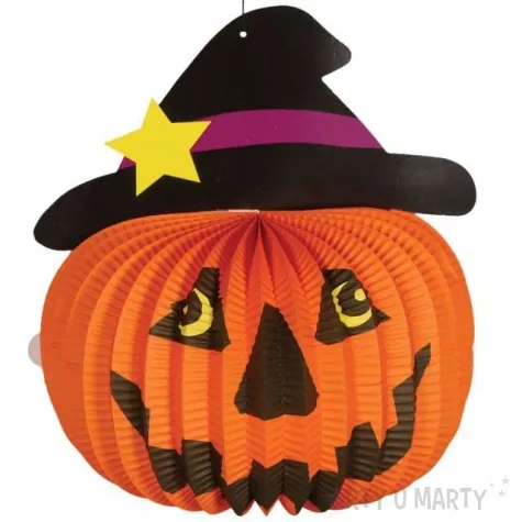 rozeta wiszaca dynia halloween guirca 28 cm