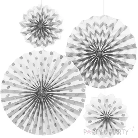 rozeta wiszaca glitter biala 4 szt