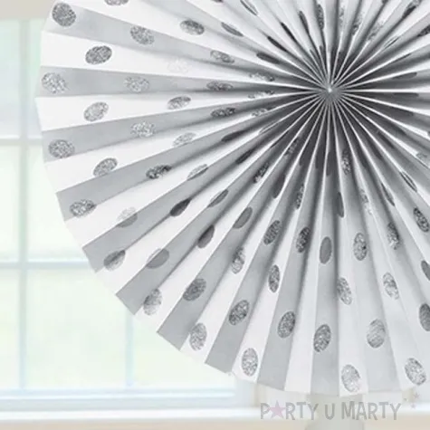 rozeta wiszaca glitter biala 4 szt