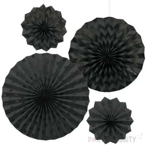 rozeta wiszaca glitter czarna 4 szt