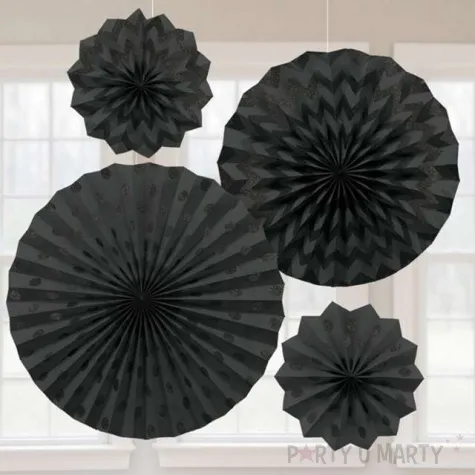 rozeta wiszaca glitter czarna 4 szt