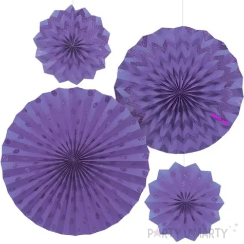 rozeta wiszaca glitter fioletowa 4 szt