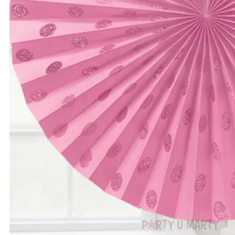 rozeta wiszaca glitter rozowa jasna 4 szt