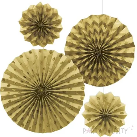 rozeta wiszaca glitter zlota 4 szt