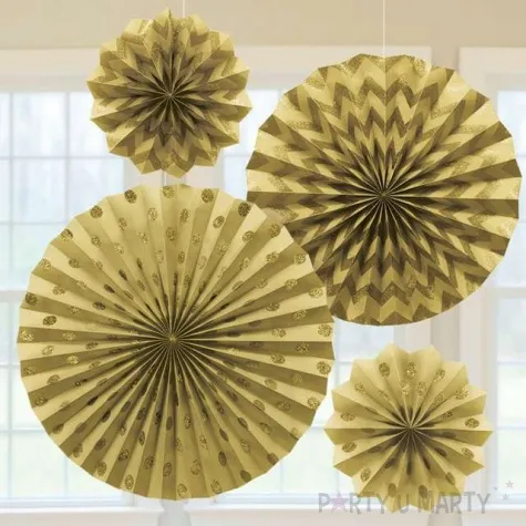 rozeta wiszaca glitter zlota 4 szt