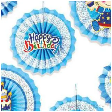 rozeta wiszaca happy birthday niebieska partypal 6 szt