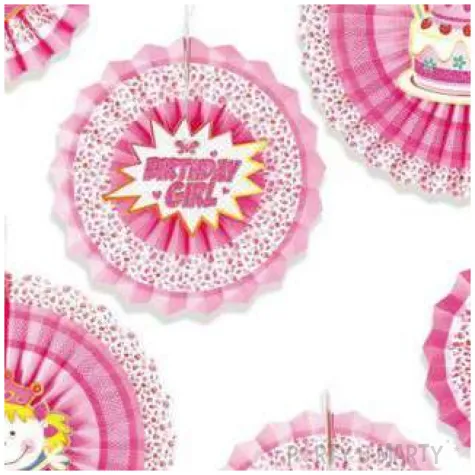 rozeta wiszaca happy birthday rozowa partypal 6 szt