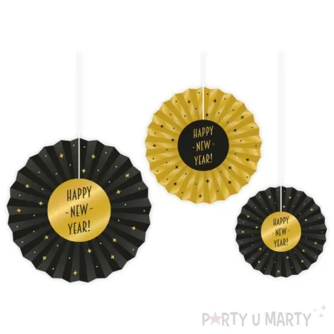 rozeta wiszaca happy new year classy party 3 szt pd party