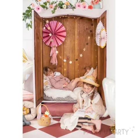 rozeta wiszaca kwiecista rozowy partydeco 26 43 cm 3 szt