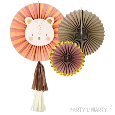 rozeta wiszaca lew brazowy partydeco 26 43 cm 3 szt