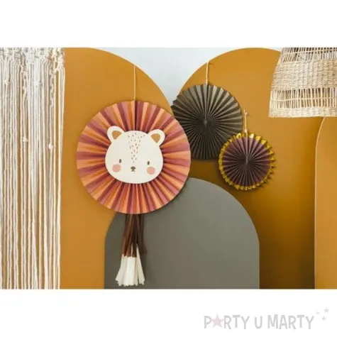 rozeta wiszaca lew brazowy partydeco 26 43 cm 3 szt