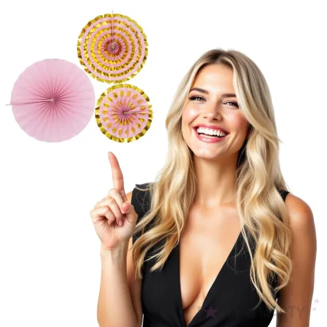 rozeta wiszaca paski rozowa godan 3 szt