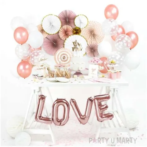 rozeta wiszaca premium pink gold mix partydeco 3 szt