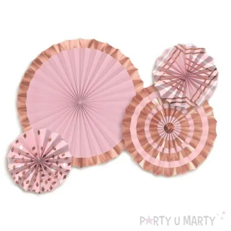 rozeta wiszaca rozowe zloto amscan 4 szt