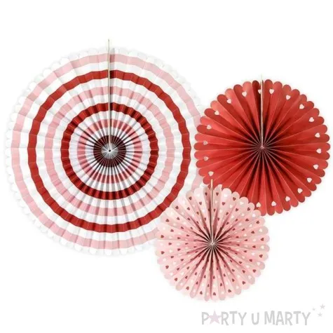 rozeta wiszaca sweet love czerwone partydeco 3 szt